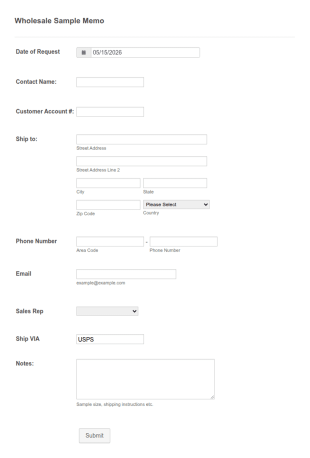 Wholesale Sample Memo Form Template