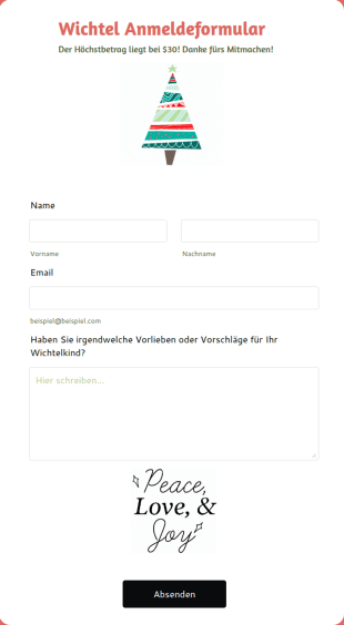 Wichtel Anmeldeformular