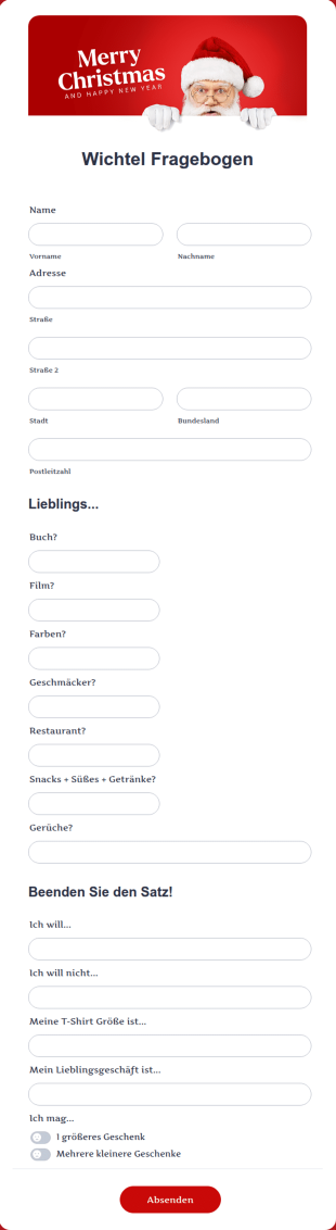 Wichtel Fragebogen