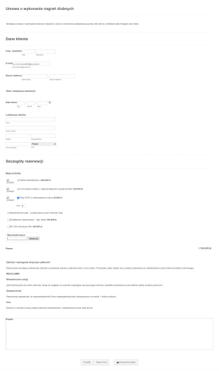 Wideografia Ślubna Ze Zmienną Ceną Form Template