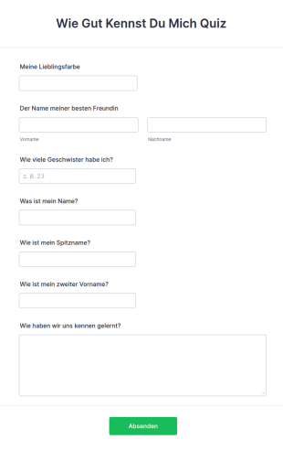 Wie Gut Kennst Du Mich Quiz