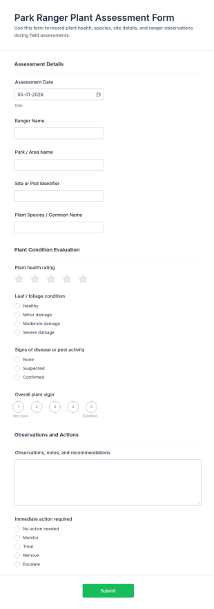 Wildlife Habitat Assessment Form Template