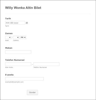 Willy Wonka Altin Bilet Form Şablonu
