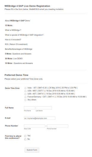 Windchill And SAP Integration LIVE DEMO With WEBridge Form Template