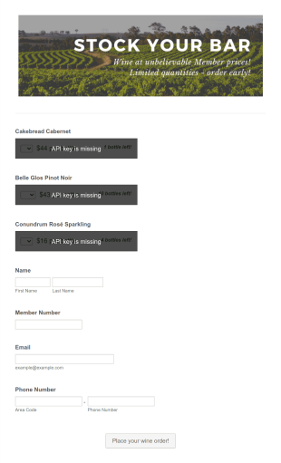 Wine Sale Form Template