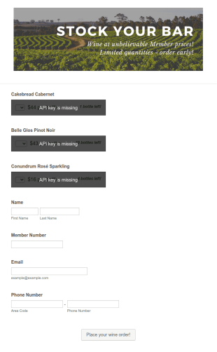 Wine Sale Form Template