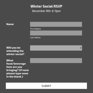 Winter Social RSVP Form Template