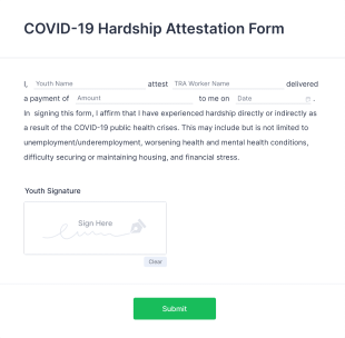 Wisconsin COVID 19 Hardship Attestation Form Template