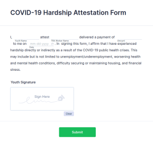 Wisconsin COVID 19 Hardship Attestation Form Template