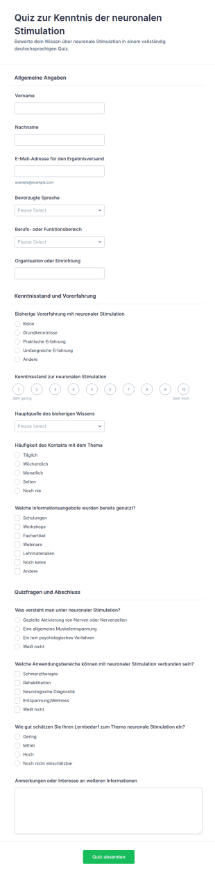 Wissensquiz Zur Neuronalen Stimulation