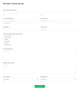 Wniosek O Nowy Sprzęt