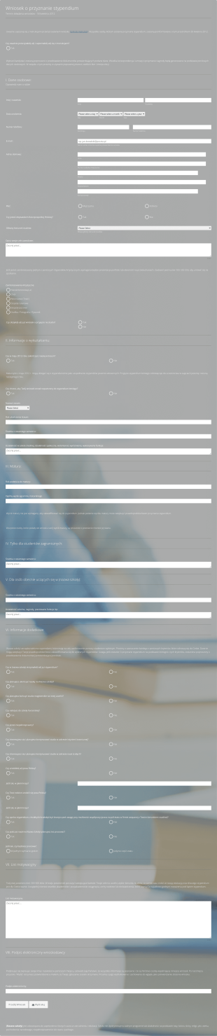 Wniosek O Stypendium Form Template