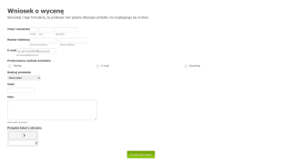 Wniosek O Wycenę Form Template