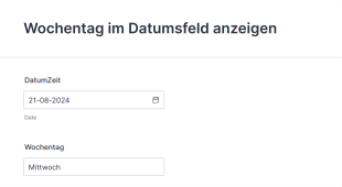 Wochentag Anzeigen Form Template