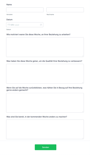 Wöchentlicher Beziehungs Check In Form Template