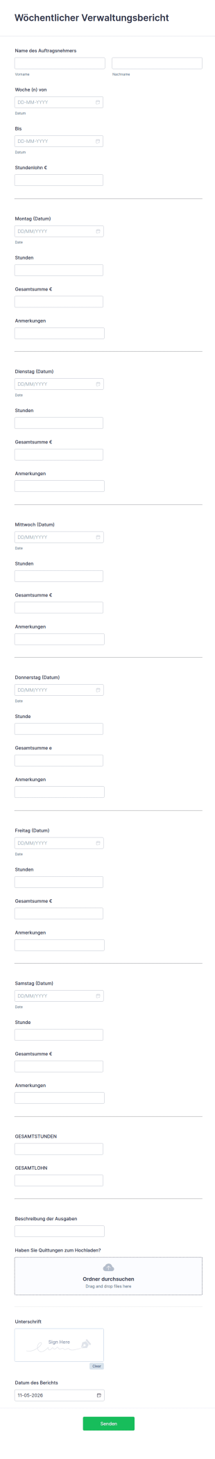 Wöchentlicher Verwaltungsbericht