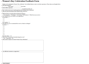 Women’s Day Celebration Feedback Form Template