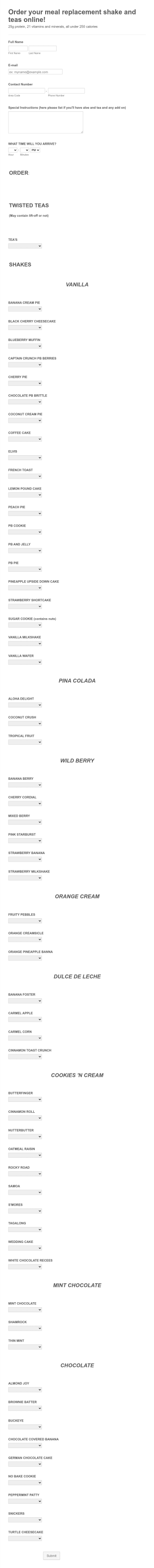 Wooden Straw Order Form Template