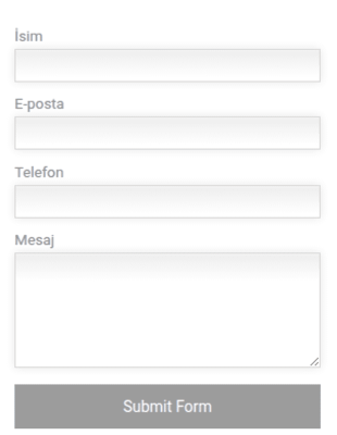 Wordpress Kenar Çubuğu İletişim Form Şablonu