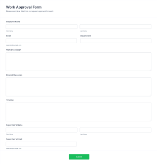 Work Approval Form Template