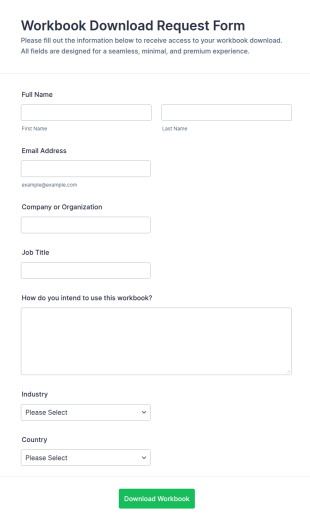Workbook Download Request Form Template