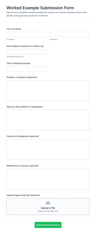 Worked Example Submission Form Template