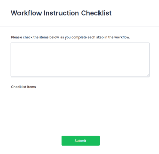 Workflow Instruction Checklist Form Template