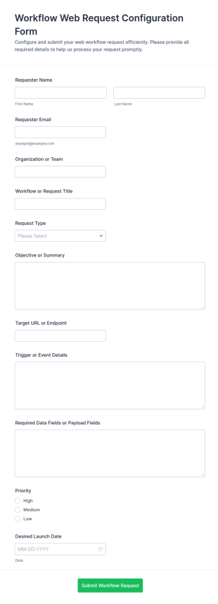 Workflow Web Request Configuration Form Template