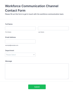 Workforce Communication Channel Contact Form Template