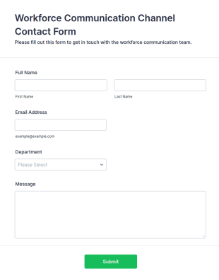 Workforce Communication Channel Contact Form Template