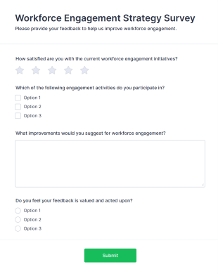 Workforce Engagement Strategy Survey Form Template