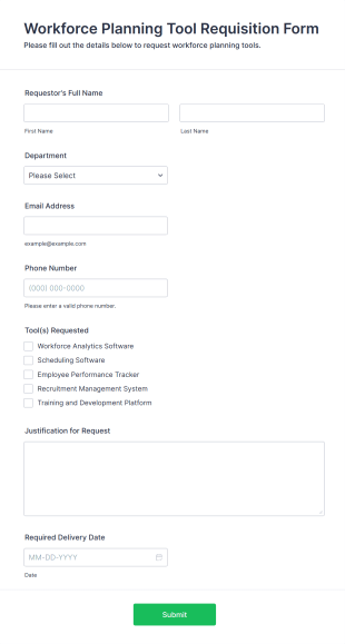 Workforce Planning Tool Requisition Form Template