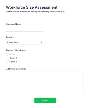 Workforce Size Assessment Form Template