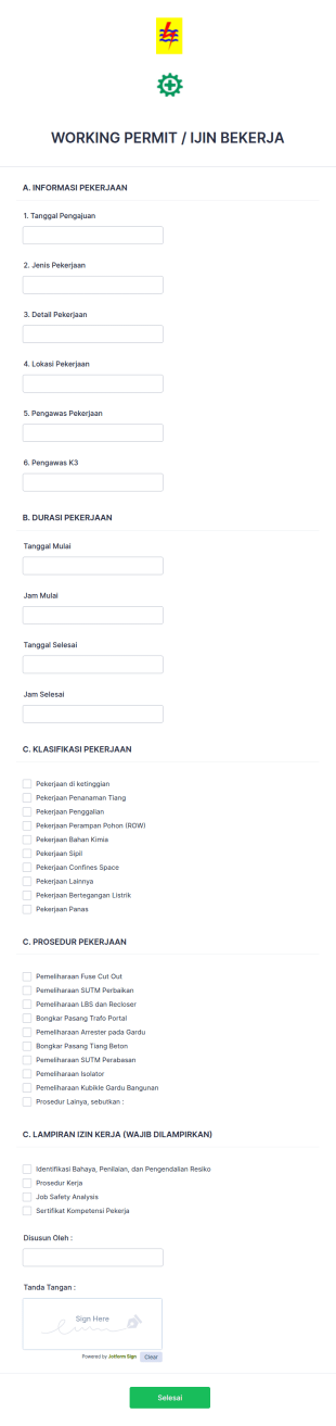 Working Permit / Ijin Bekerja