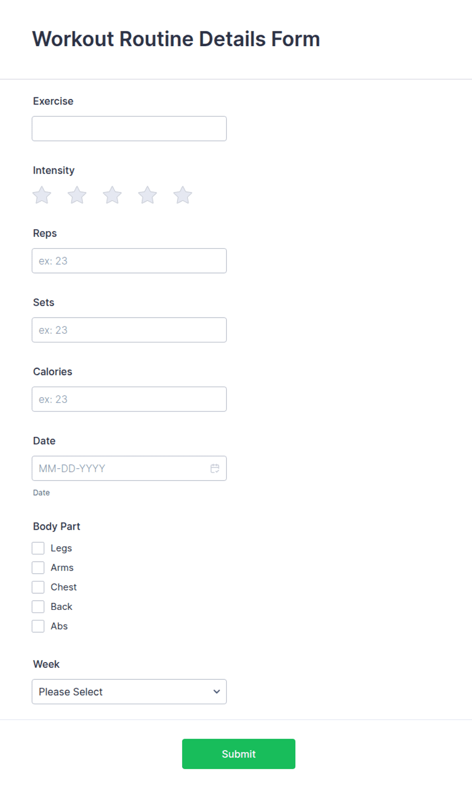 Workout Routine Details Form Template | Jotform