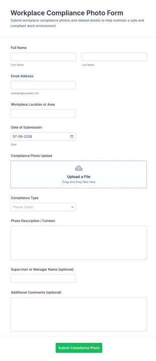 Workplace Compliance Photo Form Template