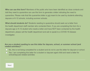 Workplace Contact Quarantine Letter Form Template