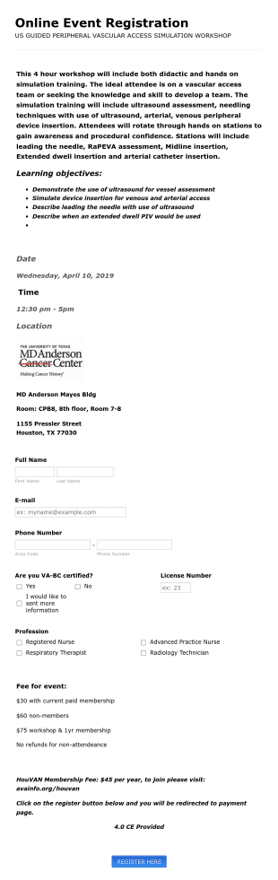 Workshop Event Registration Form Template