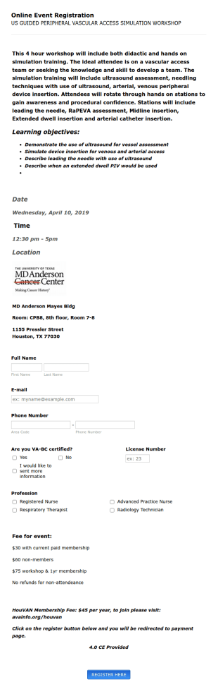 Workshop Event Registration Form Template