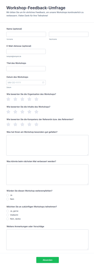 Workshop Feedback Umfrage
