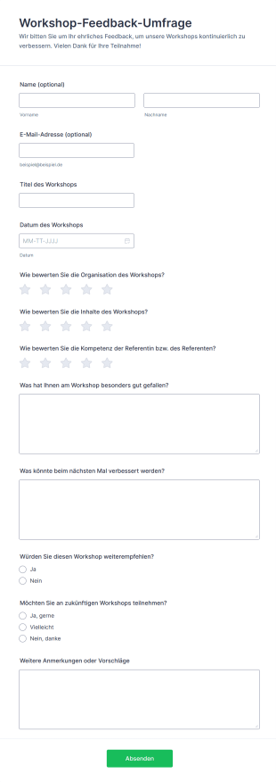 Workshop Feedback Umfrage