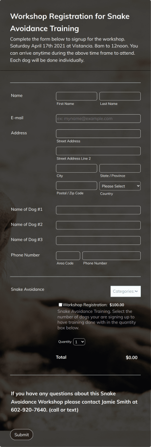 Art Workshop Registration Form Template | Jotform