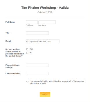 Workshop Sign In Form Template