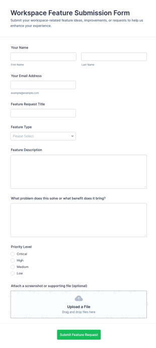 Workspace Feature Submission Form Template