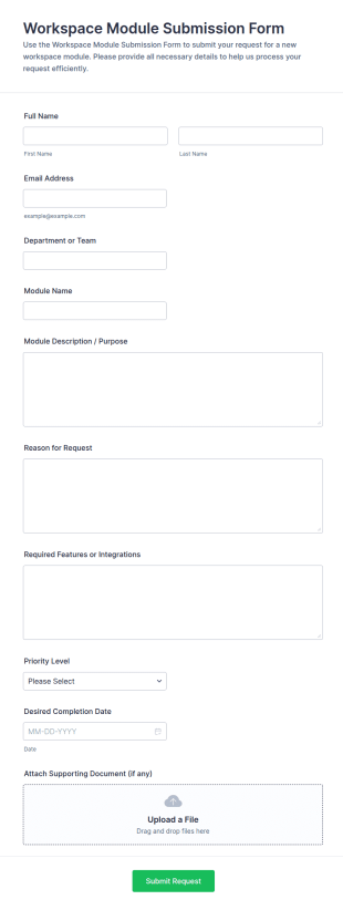 Workspace Module Submission Form Template