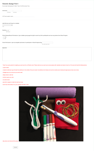 Wow Journey 1 Form Template