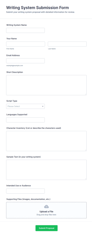 Writing System Submission Form Template