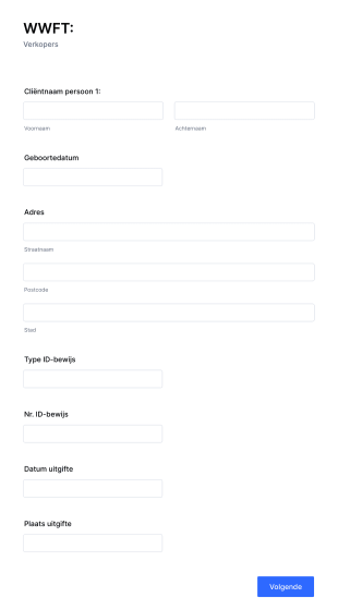 WWFT Verkoper Form Template