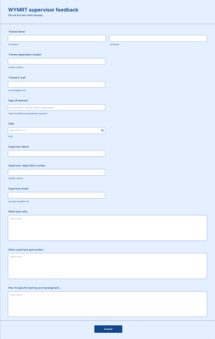 WYMRT Supervisor Feedback Form Template