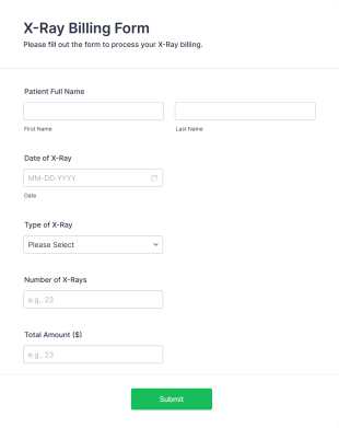 X Ray Billing Form Template